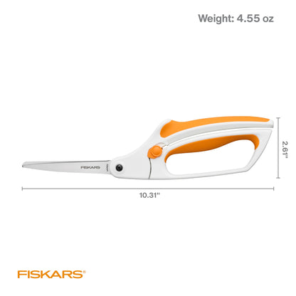 Fiskars Easy Action Fabric Scissors, Stainless Steel Blades for Precision Cuts, Spring-Assited Bent Handle Fiskars