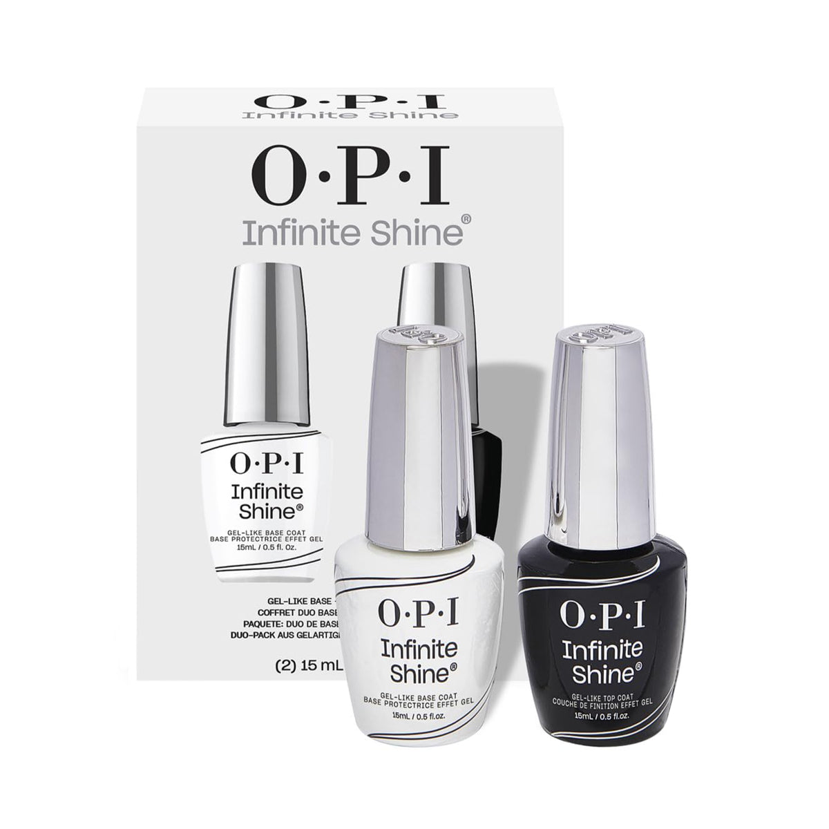 OPI Infinite Shine Long-Wear Lacquer Base & Top Coat Duo Pack, (2 x 0.5 fl oz)