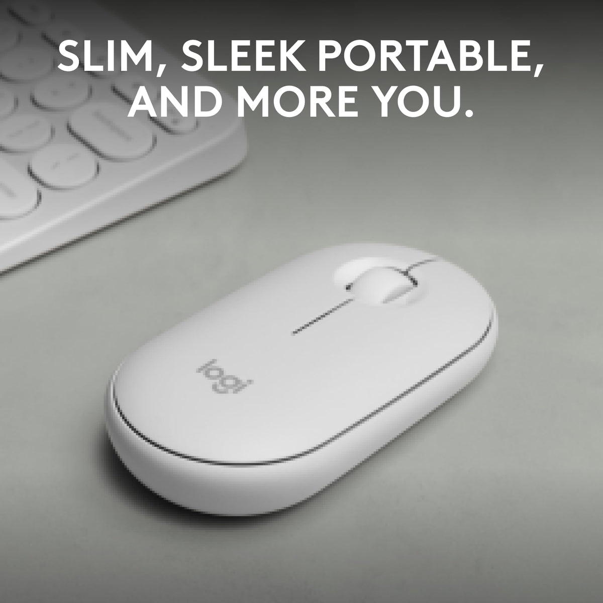 Logitech M350s Pebble 2 Bluetooth Wireless Mouse - Tonal White
