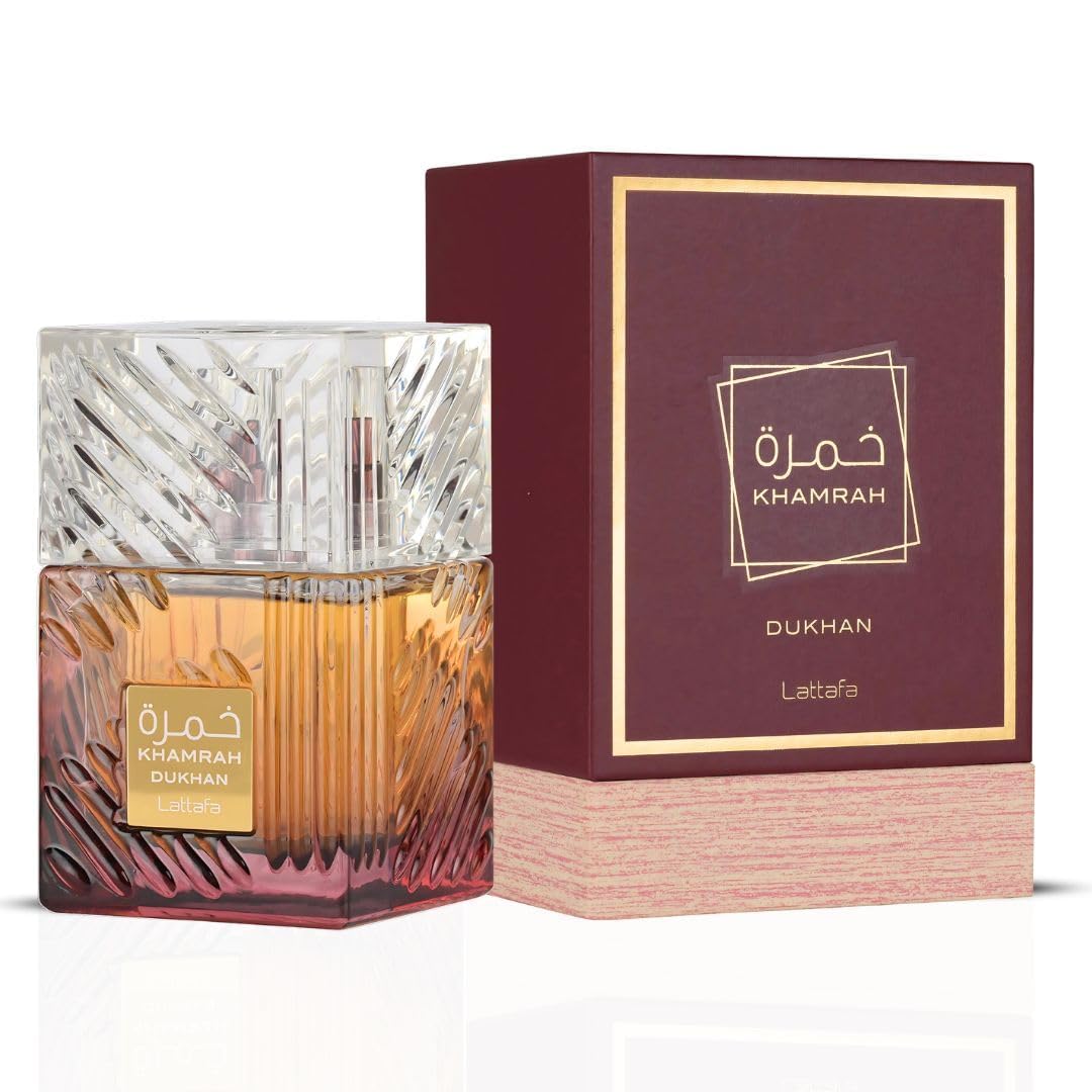 Lattafa Khamrah Dukhan Eau de Parfum Spray for Unisex, 3.4 Ounce