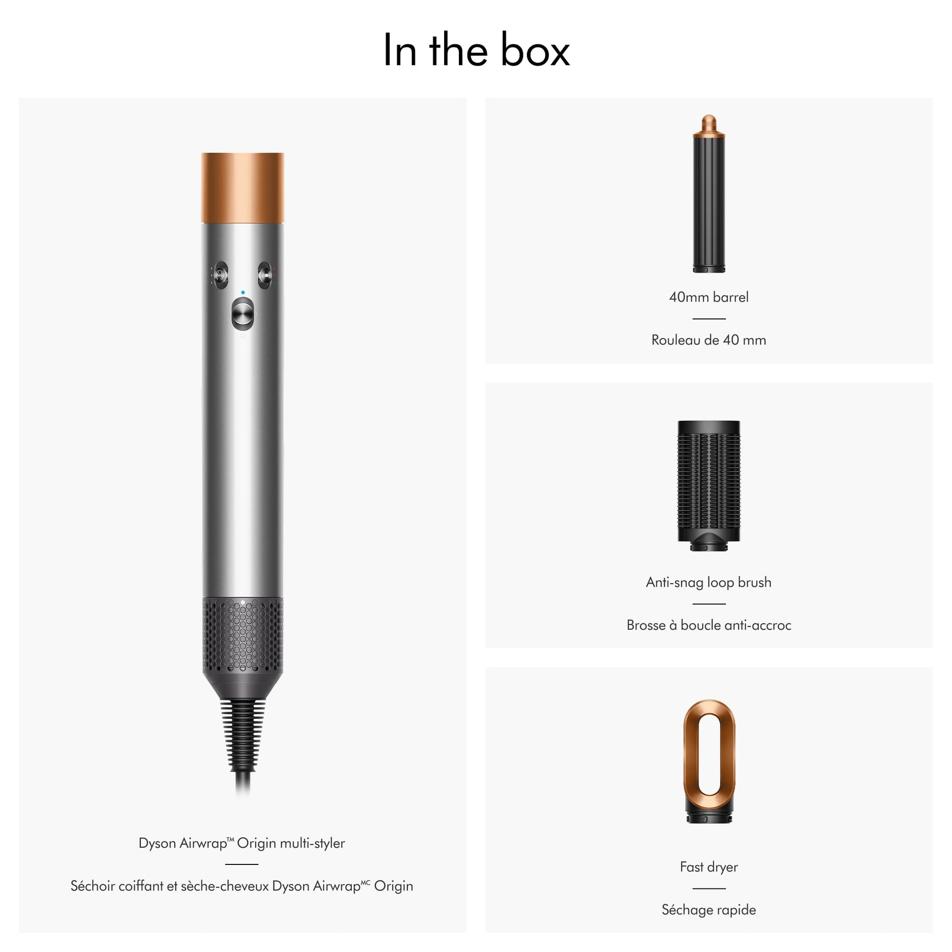 Dyson Airwrap™ Origin multi-styler in Nickel and copper - Available at All In One Marketplace Canada
