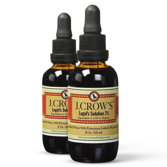 J.Crow's Lugol's Iodine Solution, 2 oz, Twin Pack (2 Bottles) - Available at All In One Marketplace Canada