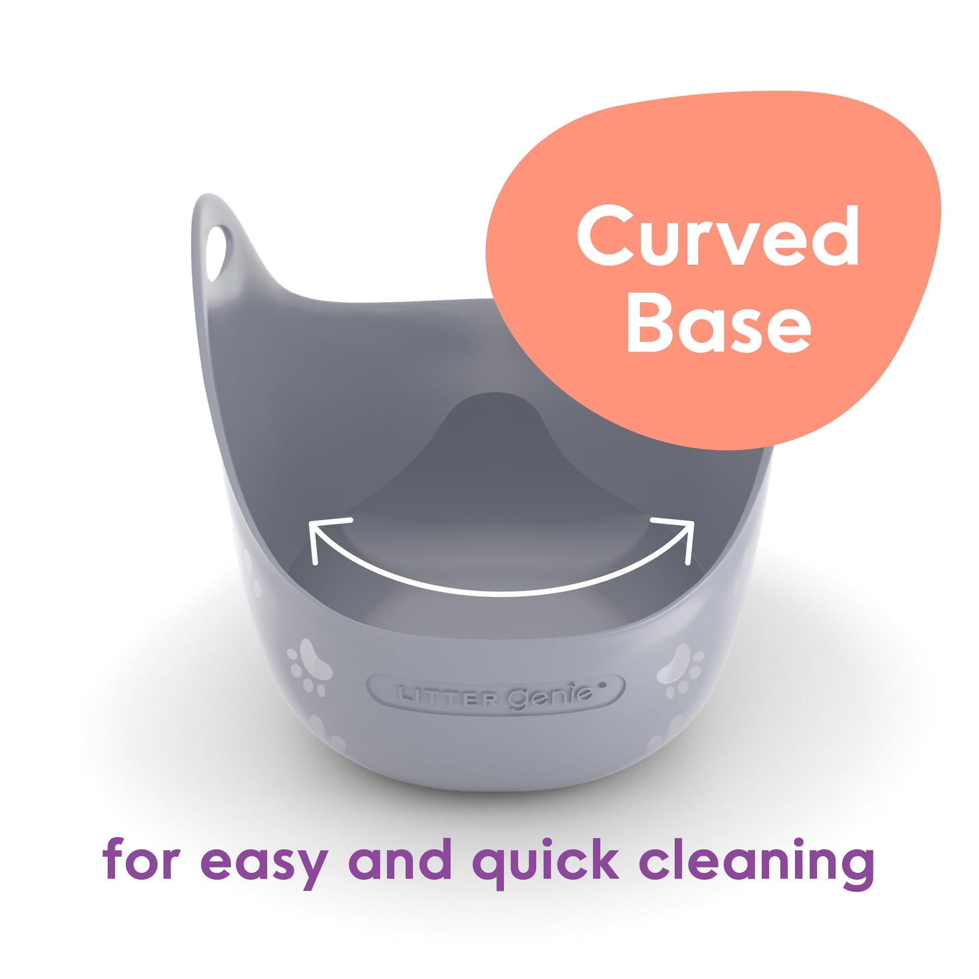 Litter Genie Cat Litter Box in Flexible Plastic with Handles, High Walls Litter Genie