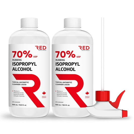 Isopropyl Rubbing Alcohol 70%, 500 mL - Pharmaceutical Grade, Surface & Screen Cleaner - 2 Bottles + Free Trigger Spray