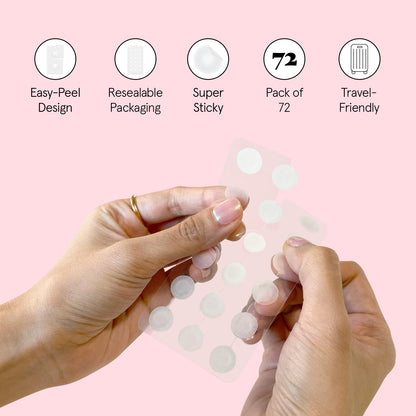 grace & stella Award Winning Invisible Spot Covers with Hydrocolloid (Round, 72 Count) - Spot Covers with Salicylic Acid and Tea Tree for Absorbing Impurities - Dermatologist Tested Skin Care, Cruelty Free, Vegan