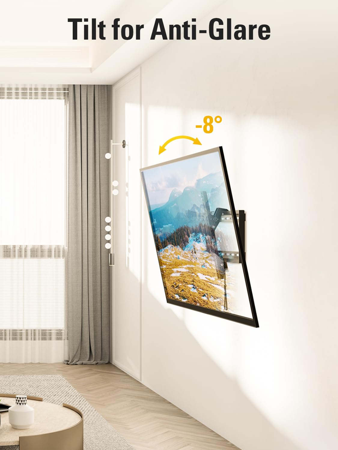 Mounting Dream TV Wall Mount for Most 37-75" TVs, Tilting TV Mount Low Profile up to VESA 600x400mm and 132 LBS Loading, Fits 16", 18", 24" Studs, Easy for TV Centering and Space Saving MD2268-LK