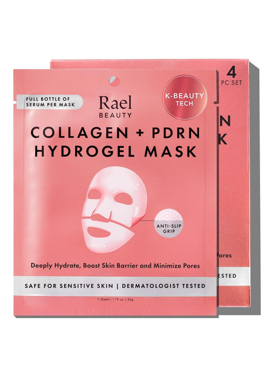 Rael Collagen PDRN Hydrogel Mask - Deep Hydration, Daily Face Masks for Face, Korean Skincare (4 Count) - Available at All In One Marketplace Canada