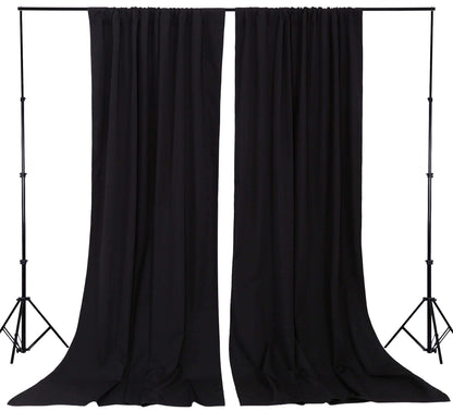Backdrop Curtains Black Polyester Backdrop for Curtains 2 Packs 5ftx8ft