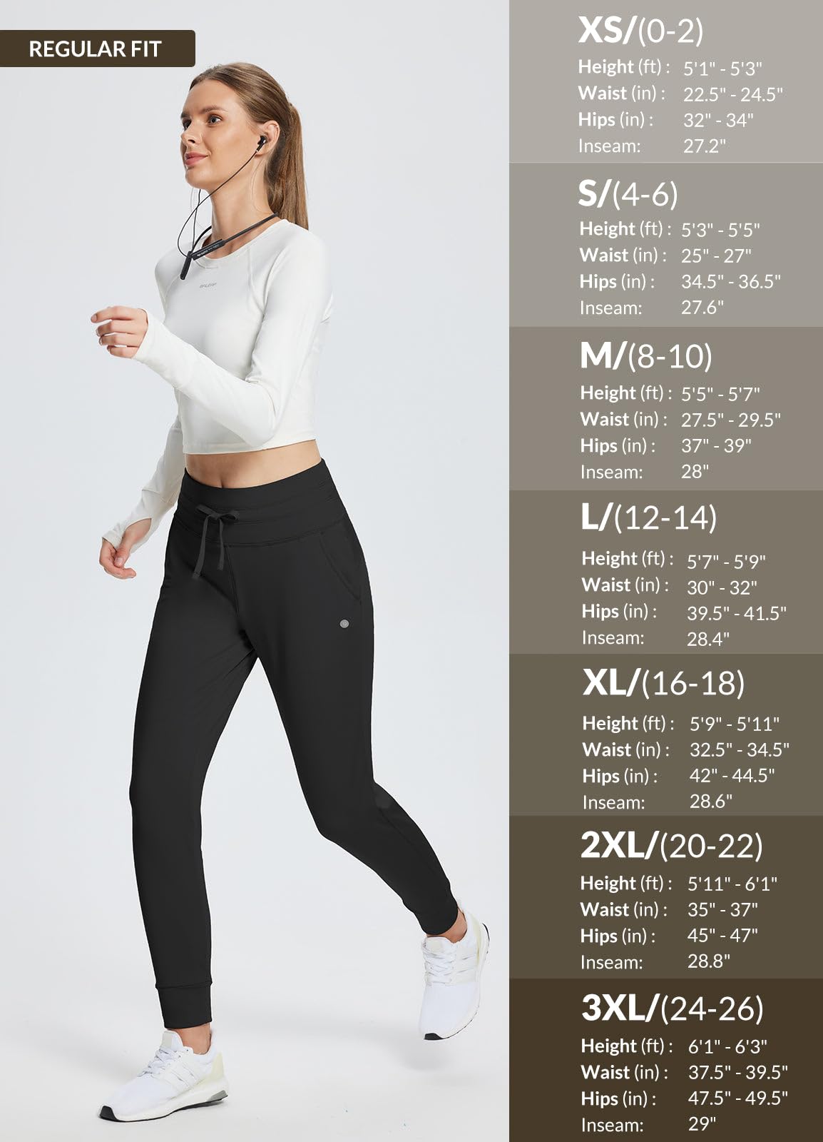baleaf Women's Fleece Lined Pants Water Resistant Thermal Joggers Winter Running Hiking Sweatpants Snow Pants Pockets Black L 🍁 All In One Marketplace Canada