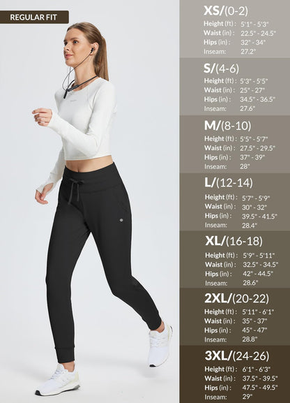 baleaf Women's Fleece Lined Pants Water Resistant Thermal Joggers Winter Running Hiking Sweatpants Snow Pants Pockets Black L 🍁 All In One Marketplace Canada