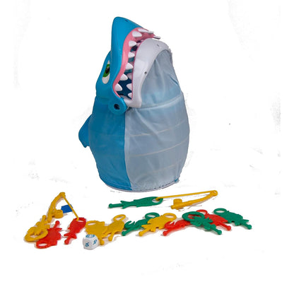 Pressman Shark Bite - Roll the Die and Fish for Colorful Sea Creatures Before the Shark Bites Game!, 5'' - Trilingual Pressman