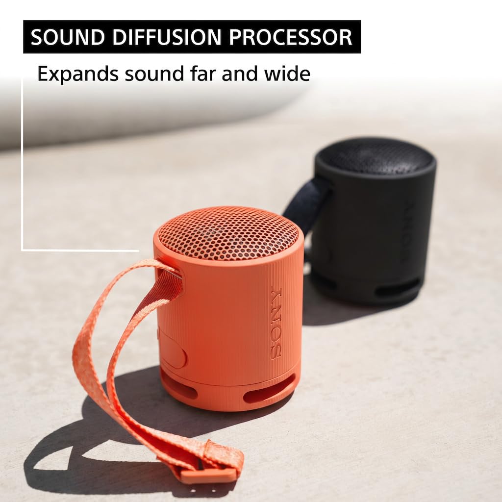 Sony SRS-XB100 Wireless Bluetooth Portable Lightweight Super-Compact Travel Speaker, Extra-Durable IP67 Waterproof & Dustproof, 16 Hour Battery, Versatile Strap, and Hands-Free Calling, Orange New 🍁 All In One Marketplace Canada