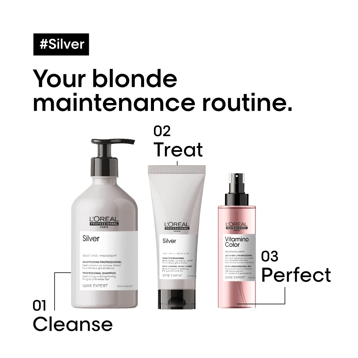 L'Oréal Professionnel Silver Purple Shampoo for Blonde Hair, 500 mL
