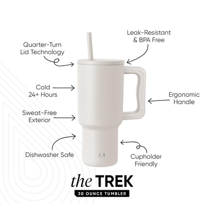 Simple Modern Tumbler with Handle and Straw | 30oz | Beige Simple Modern