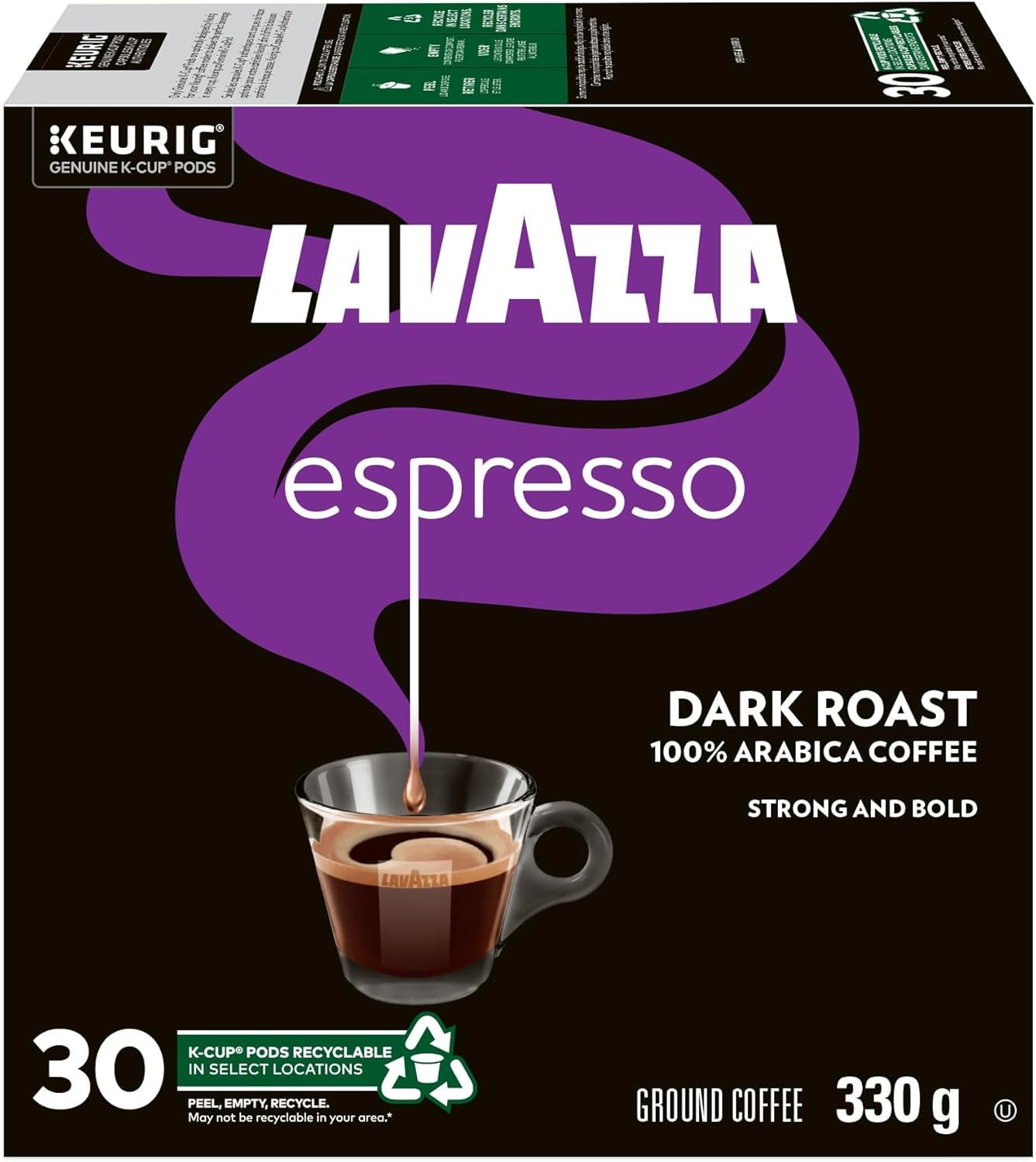 Lavazza Espresso Dark Roast K-Cup Coffee Pods, 30 Count For Keurig Coffee Makers