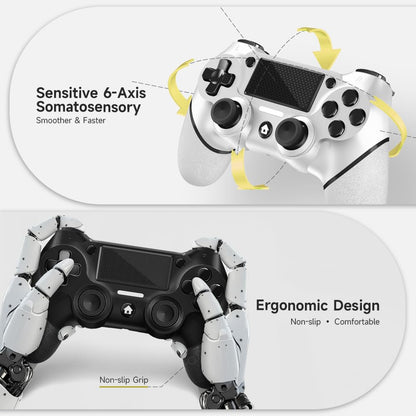 AceGamer 2 Pack for PS4 Controller, Wireless Controller for PS4/Slim/PC, with Non-Slip Grip of Both Sides and USB-C Cable! (Black and White)