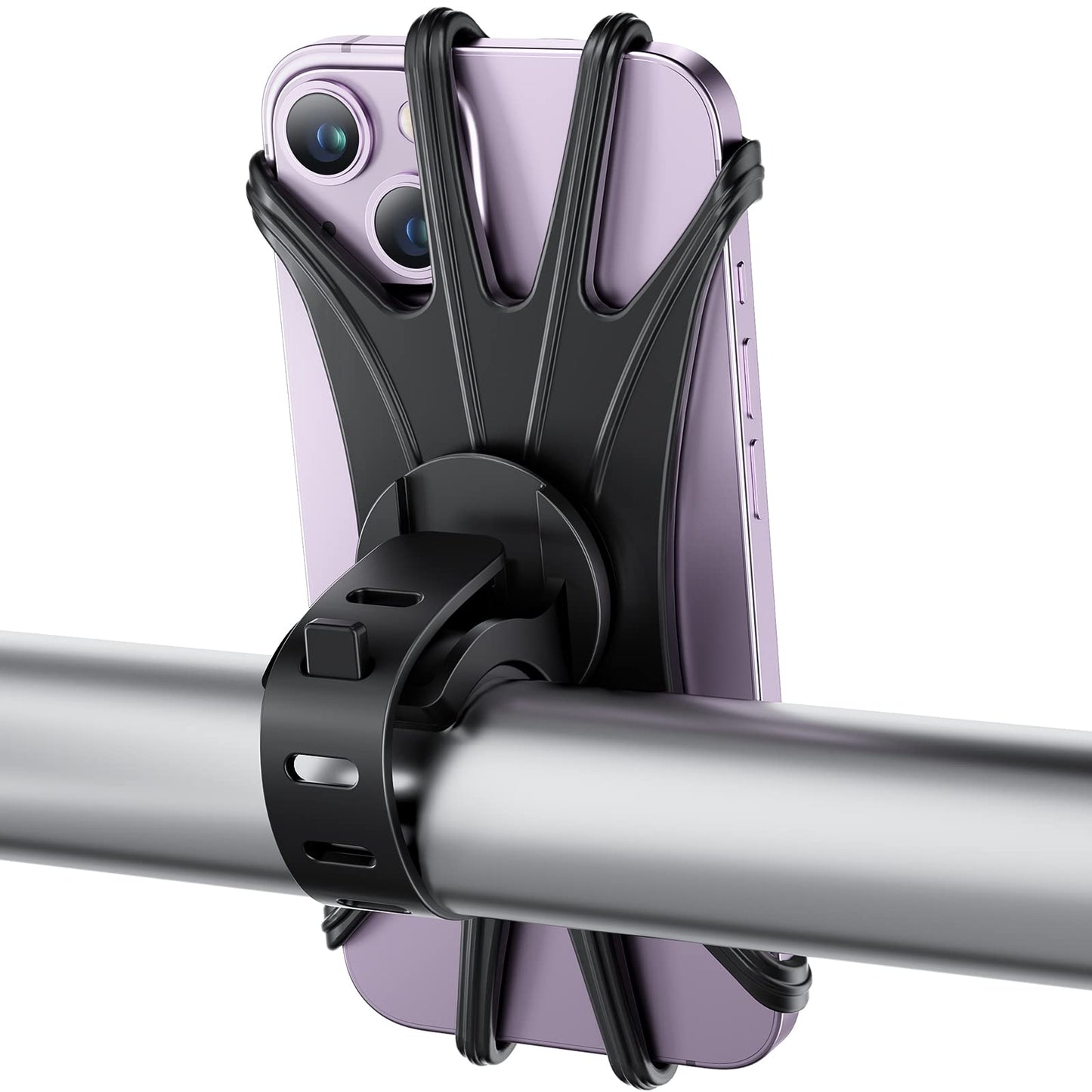 VUP Bike Phone Mount, Universal Bike Cell Phone Holder, 360° Rotatable, Silicone Bicycle Phone Mount Compatible with iPhone 17/16/15/14/13/Pro Max/Pro/mini, 4.0''~6.7'' Cellphones