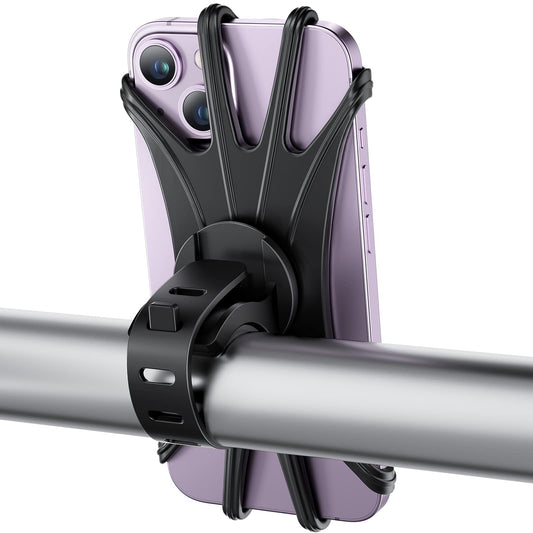 VUP Bike Phone Mount, Universal Bike Cell Phone Holder, 360° Rotatable, Silicone Bicycle Phone Mount Compatible with iPhone 17/16/15/14/13/Pro Max/Pro/mini, 4.0''~6.7'' Cellphones