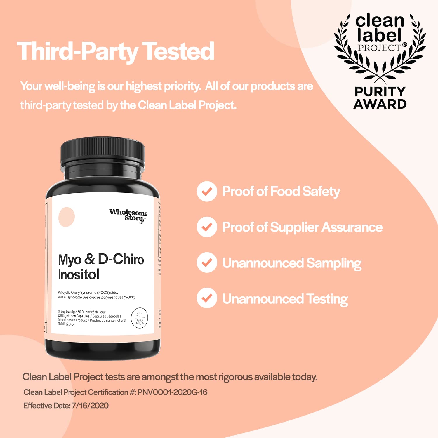 Myo-Inositol & D-Chiro Inositol Powder Capsule | Restore Ovarian Function and Promote Glucose Metabolism in Women with PCOS | 30-Day Supply | 120 Inositol PCOS Supplements for Women Caps