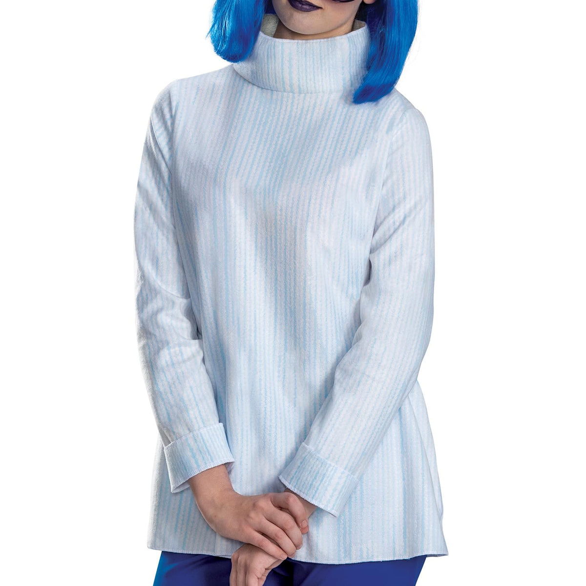 Disguise Inside Out Sadness Costume, Official Deluxe Inside Out Halloween Costume and Wig, Adult Size (4-6)