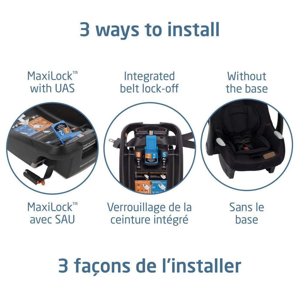 Maxi-Cosi Mico Luxe+ Infant Car Seat, Lightweight, Easy Install with MaxiLock™ Technology, Washable Seat Cover, ClimaFlow™ Ventilation, Side Impact Protection, EcoCare Fabrics Maxi-Cosi