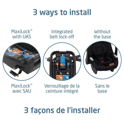 Maxi-Cosi Mico Luxe+ Infant Car Seat, Lightweight, Easy Install with MaxiLock™ Technology, Washable Seat Cover, ClimaFlow™ Ventilation, Side Impact Protection, EcoCare Fabrics Maxi-Cosi