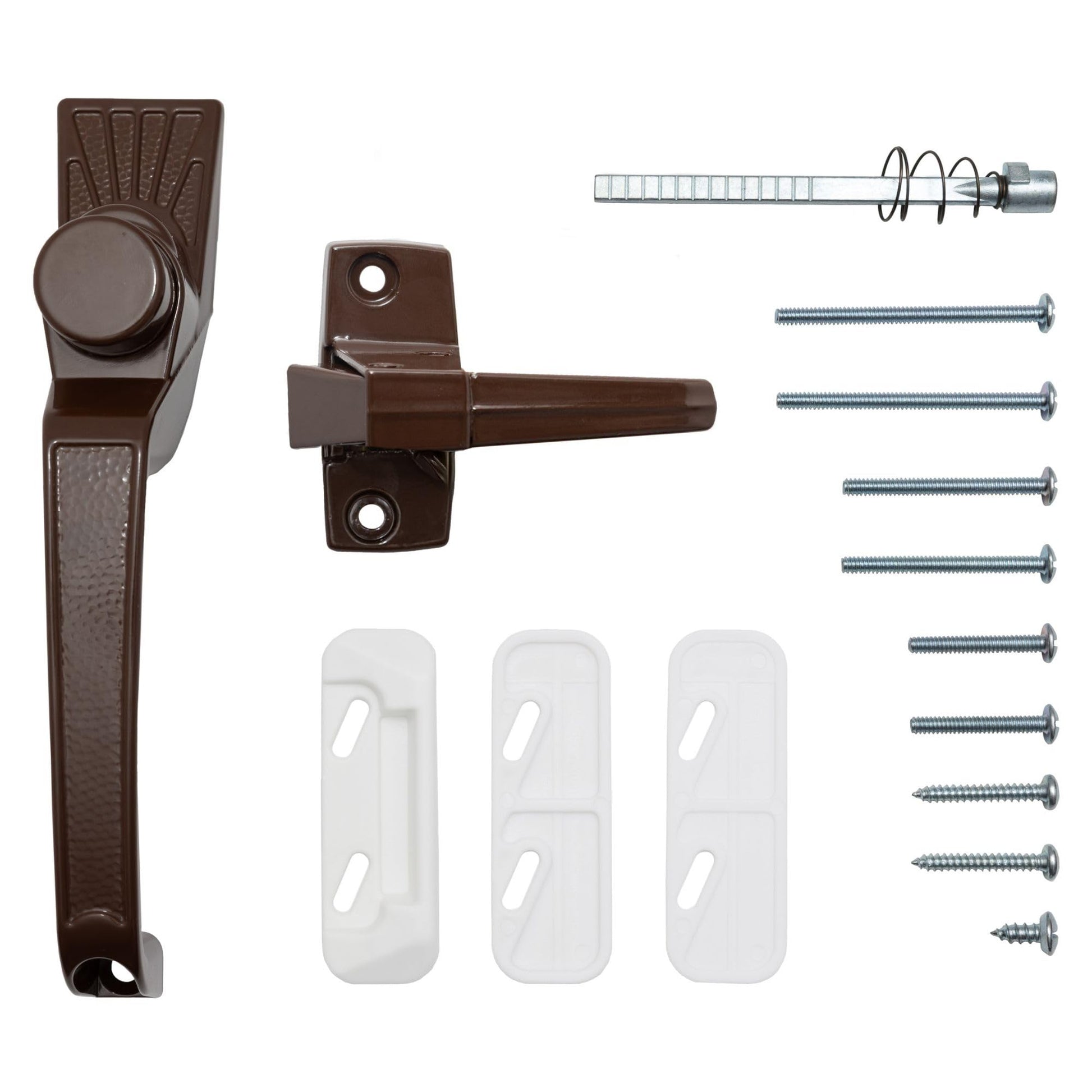 Ideal Security Model 910 Classic Push Button Handle with Latch for Storm Door and Screen Door, Brown Ideal Security