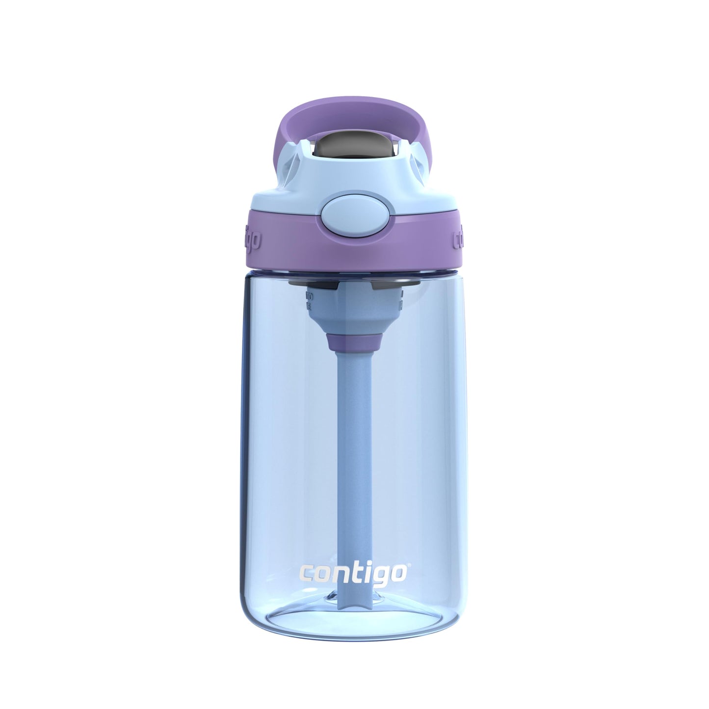 Contigo Kids Aubrey Straw Water Bottle with Leak-Proof Lid, BPA-Free Plastic, Dishwasher Safe, Periwinkle & Amethyst, 14 oz (414 mL)