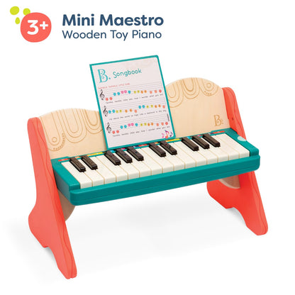 B. toys Wooden Piano, Mini Maestro with Songbook - Musical Instrument