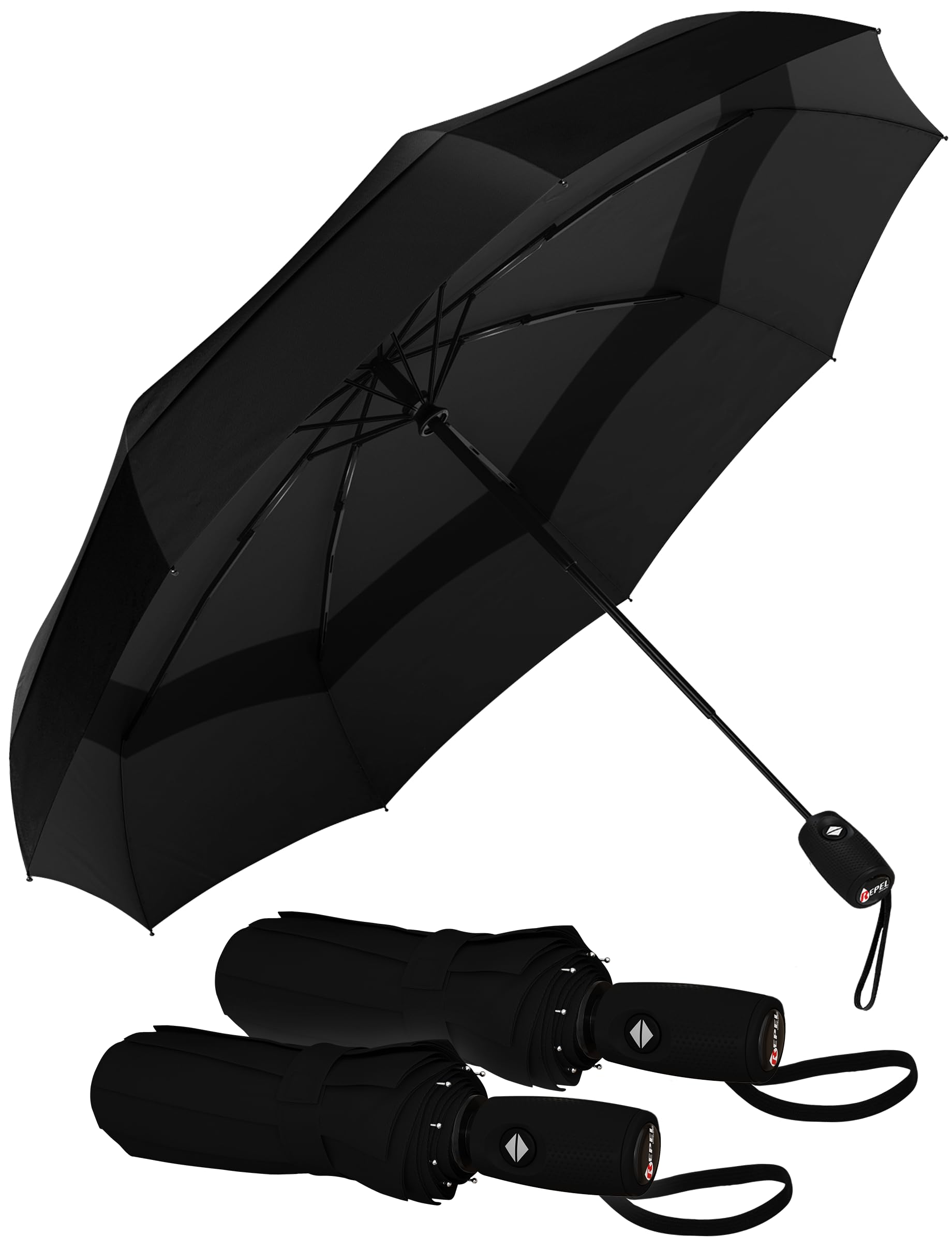 Repel Windproof Travel Umbrella - Compact & Withstands Winds up to 100MPH, Strongest Premium Auto Folding Umbrella for Rain and Sun - Durable, Light & Portable for Women & Men, Fits Backpack & Cars - Available at All In One Marketplace Canada