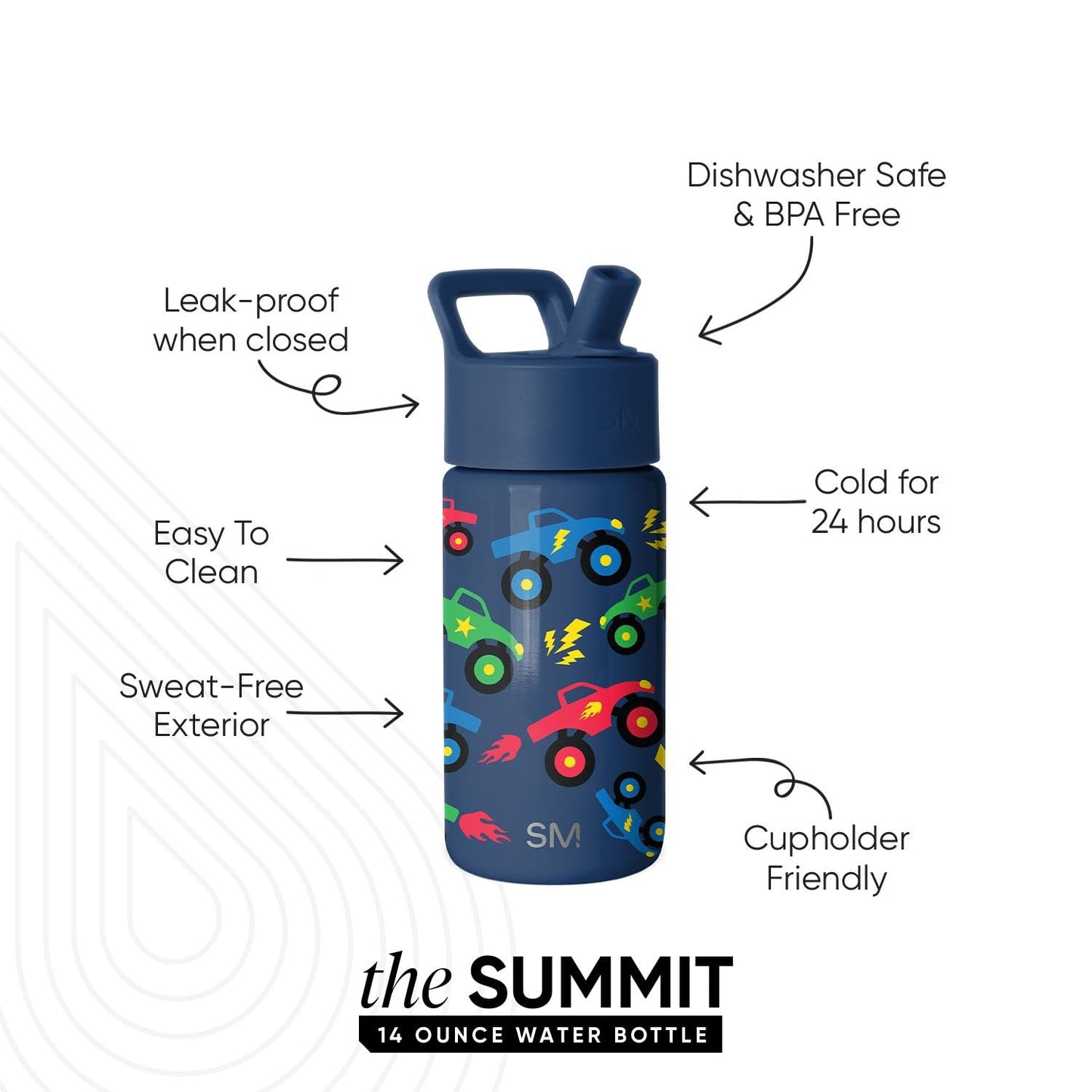 Simple Modern Kids Water Bottle & Toddler Cup | 14oz | Monster Truck 🍁 All In One Marketplace Canada