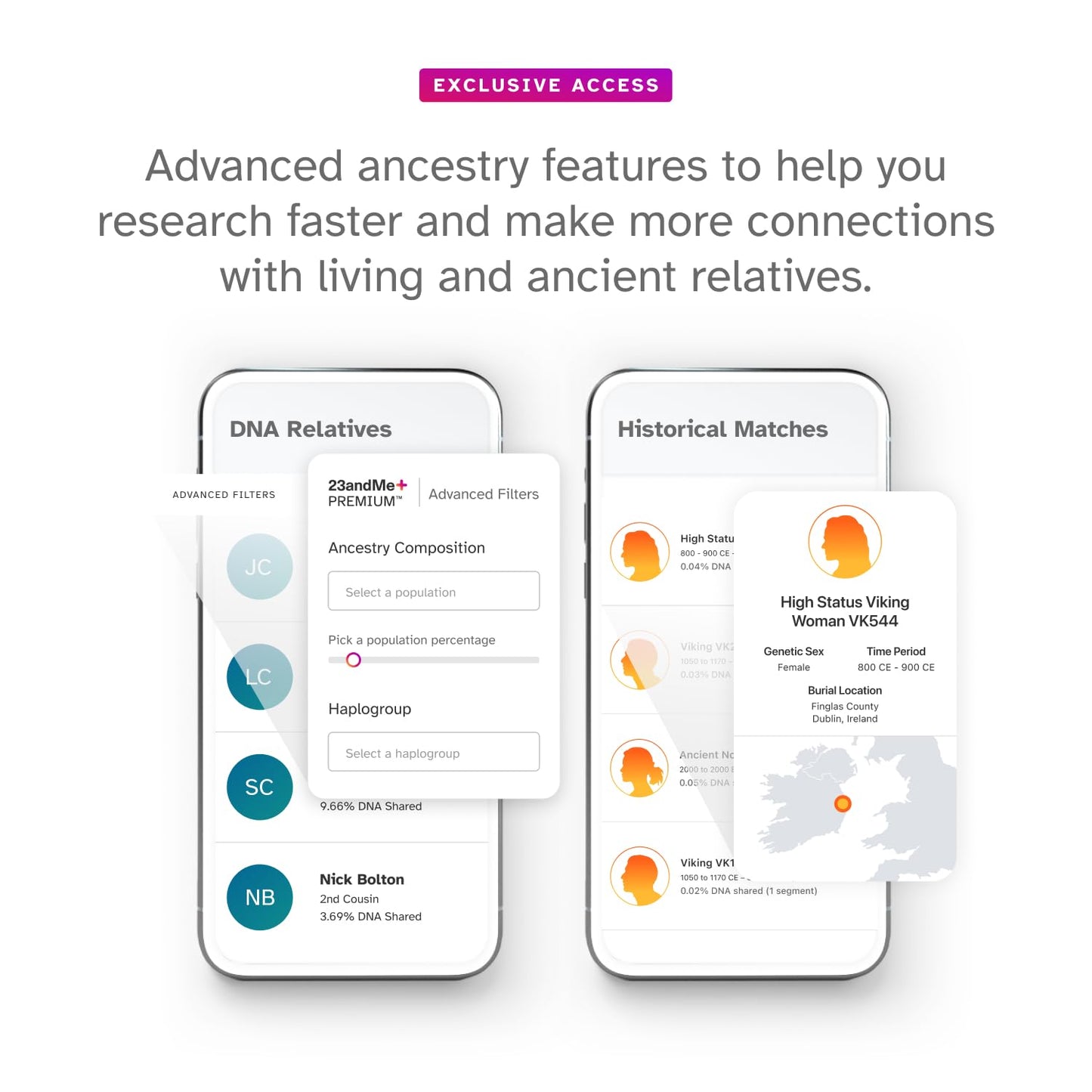 23andMe+ Premium Advanced Ancestry & Health - DNA Test Kit, Personal Genetic Insights, Plus 1-Year Access to Exclusive Health & Ancestry Reports, DNA Kit (Before You Buy See Important Test Info Below) - Available at All In One Marketplace Canada