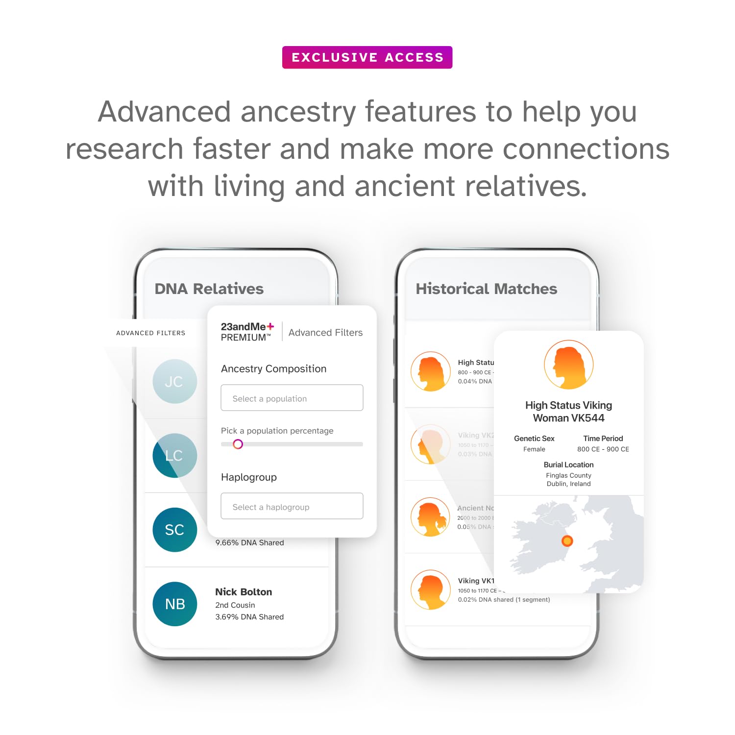 23andMe+ Premium Advanced Ancestry & Health - DNA Test Kit, Personal Genetic Insights, Plus 1-Year Access to Exclusive Health & Ancestry Reports, DNA Kit (Before You Buy See Important Test Info Below) - Available at All In One Marketplace Canada