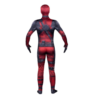 MARVEL Deadpool Official Adult Deluxe Zentai Halloween Costume - Stretch Spandex with Wrist Slits (XXS)