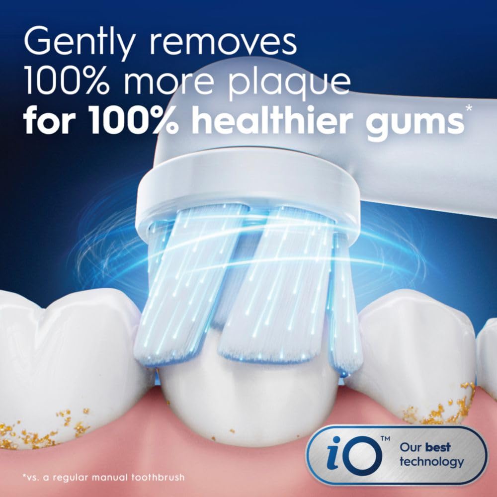 Oral-B iO Genuine Replacement Brush Heads, White, 4ct Ultimate Clean + 1ct Gentle Care, 15 Month Supply, Compatible Exclusively with Oral-B iO Electric Toothbrushes, Not Compatible with any Other Series Including: Pro, Vitality, Smart, or Genius - Available at All In One Marketplace Canada