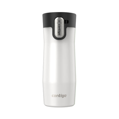 Contigo West Loop 3.0 Stainless Steel Travel Mug with Tea-Bag Hook & Spill-Proof Lid, Vacuum-Insulated Reusable Cup Coffee and Tea, 16 oz (473 mL), Salt - Keeps Drinks Hot up to 11 Hours