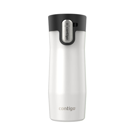 Contigo West Loop 3.0 Stainless Steel Travel Mug with Tea-Bag Hook & Spill-Proof Lid, Vacuum-Insulated Reusable Cup Coffee and Tea, 16 oz (473 mL), Salt - Keeps Drinks Hot up to 11 Hours