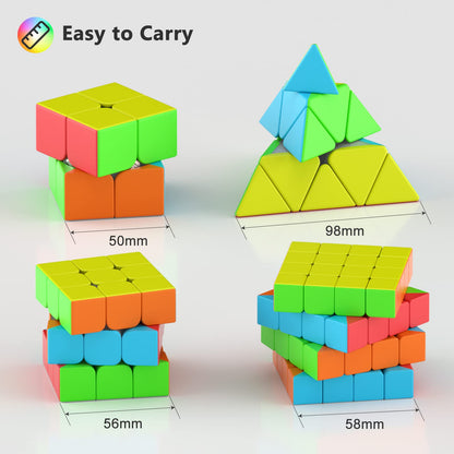 Vdealen Speed Cube Set, Puzzle Cube Bundle of 2x2x2 3x3x3 4x4x4 Pyramid Magic Cube Set, Birthday Party Christmas Stocking Stuffers Gift for Kids Teens Adults(Stickerless) 🍁 All In One Marketplace Canada