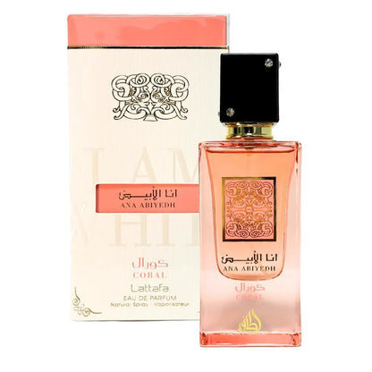 Lattafa Ana Abiyedh Coral for Unisex Eau de Parfum Spray, 2.0 Ounce / 60 ml Lattafa