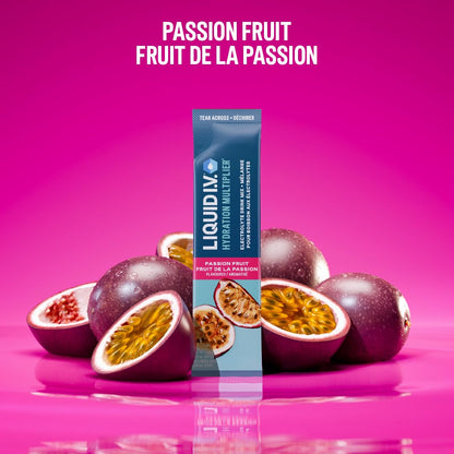 Liquid I.V. Hydration Multiplier Electrolyte Drink Mix - Enhanced Hydration Electrolyte Powder with Vitamins B3, B5, B6, B12 and C -18x On-the-go Sticks for Workout and Travel - Passion Fruit
