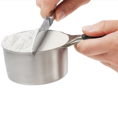 OXO Good Grips Measuring Cup Set of 4 pcs - Stainless Steel, Silver, Small (11137700MLNYK)