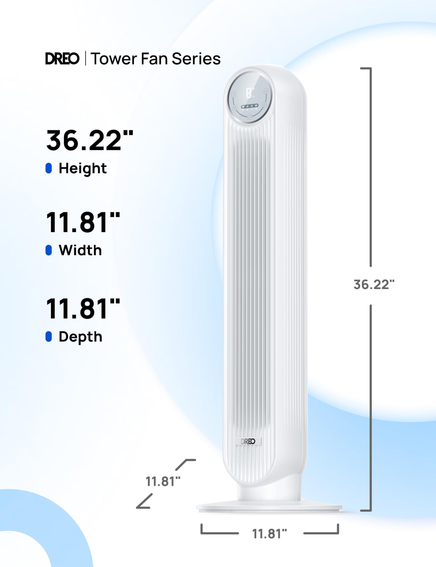 DREO Tower Fan for Bedroom, 25ft/s Velocity Quiet Floor Fan, 90° Oscillating Fans for Indoors with 4 Speeds, 4 Modes, 8H Timer, Standing Fans, Bladeless Fan, White, Nomad One (DR-HTF007) 🍁 All In One Marketplace Canada