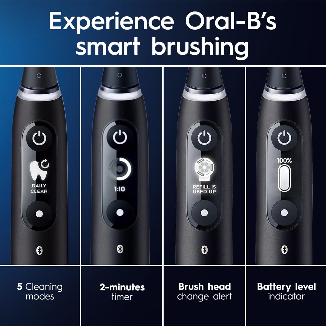 Oral-B iO4 Electric Toothbrush, for a Gentle Clean and Healthier Gums, White, Rechargeable Electric Toothbrushes, iO Series 4 with 1 Power Toothbrush, 1 Brush Head, and 1 Travel Case Oral-B
