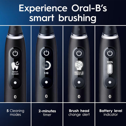 Oral-B iO4 Electric Toothbrush, for a Gentle Clean and Healthier Gums, White, Rechargeable Electric Toothbrushes, iO Series 4 with 1 Power Toothbrush, 1 Brush Head, and 1 Travel Case Oral-B