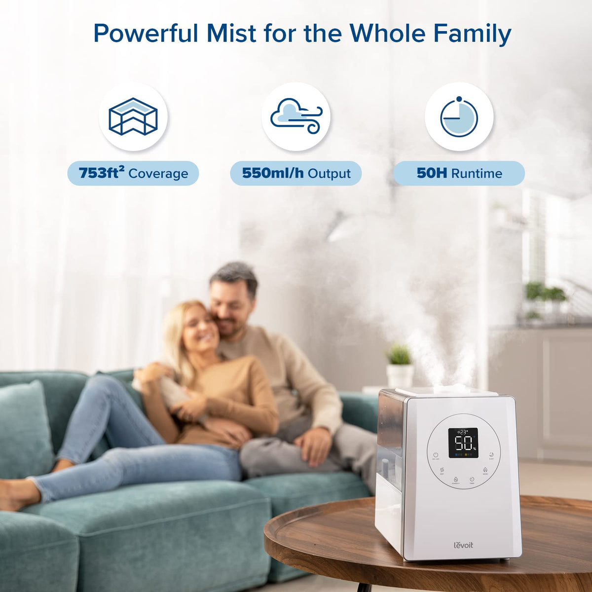 Levoit LV600S Warm and Cool Mist Humidifiers for Bedroom Large Room, 6L
