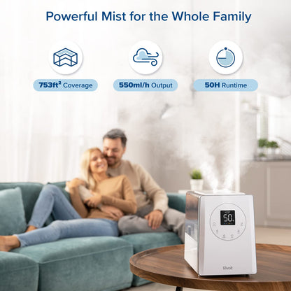 Levoit LV600S Warm and Cool Mist Humidifiers for Bedroom Large Room, 6L