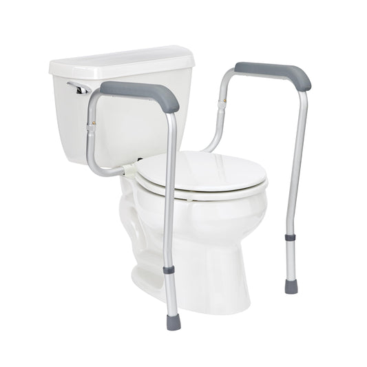 Medline Toilet Safety Rail for Seniors with Easy Installation; Height Adjustable Toilet Safety Frame; Bathroom Assist Rail with Armrests; Bathroom Safety; 250 lb. Weight Capacity - Available at All In One Marketplace Canada