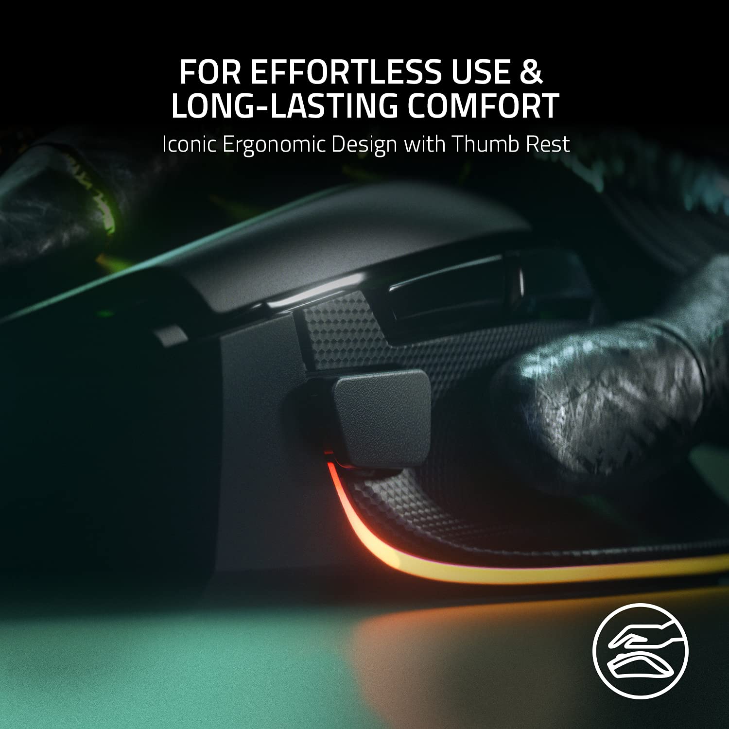 Razer Basilisk V3 Wired Gaming Mouse: HyperScroll Tilt Wheel - 26K DPI Optical Sensor - Gen-3 Optical Switches - 13-Zone Chroma RGB with Underglow - 13 Programmable Controls - Black