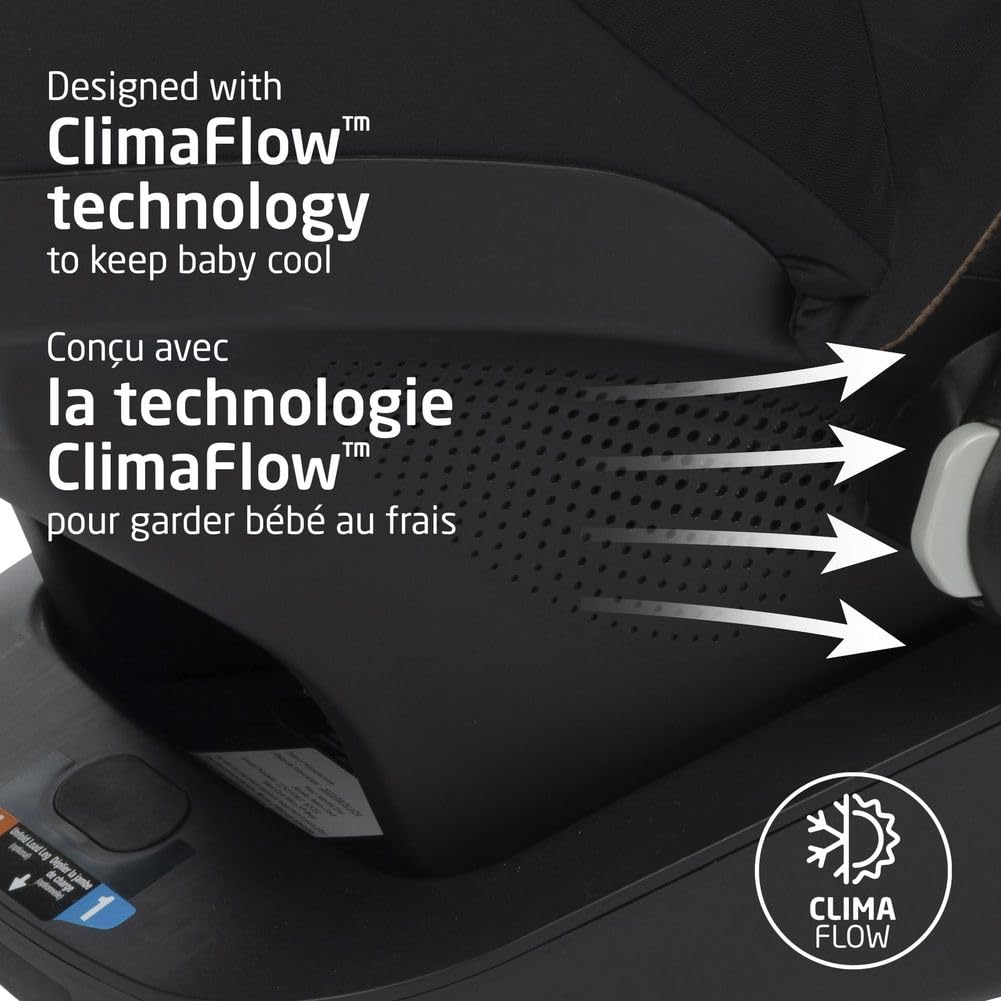 Maxi-Cosi Mico Luxe+ Infant Car Seat, Lightweight, Easy Install with MaxiLock™ Technology, Washable Seat Cover, ClimaFlow™ Ventilation, Side Impact Protection, EcoCare Fabrics Maxi-Cosi