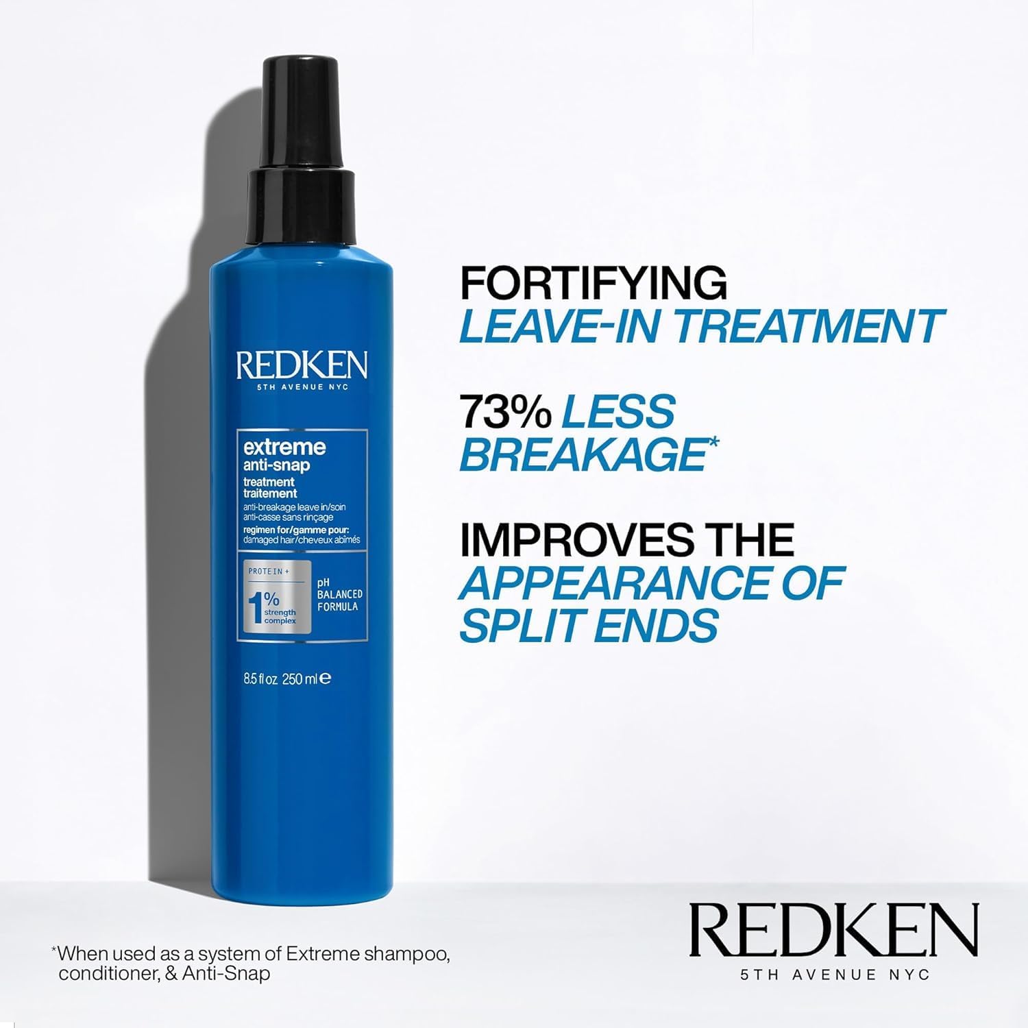 REDKEN Anti-Breakage Leave-In Treatment, Conditioner For Dry, Damaged Hair, Fortifies and Helps Reduce Breakage, Infused With Proteins, Extreme Anti-Snap, 250 ml - Available at All In One Marketplace Canada